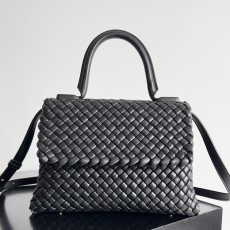 보테가 베네타 패티 탑 핸들 백 블랙